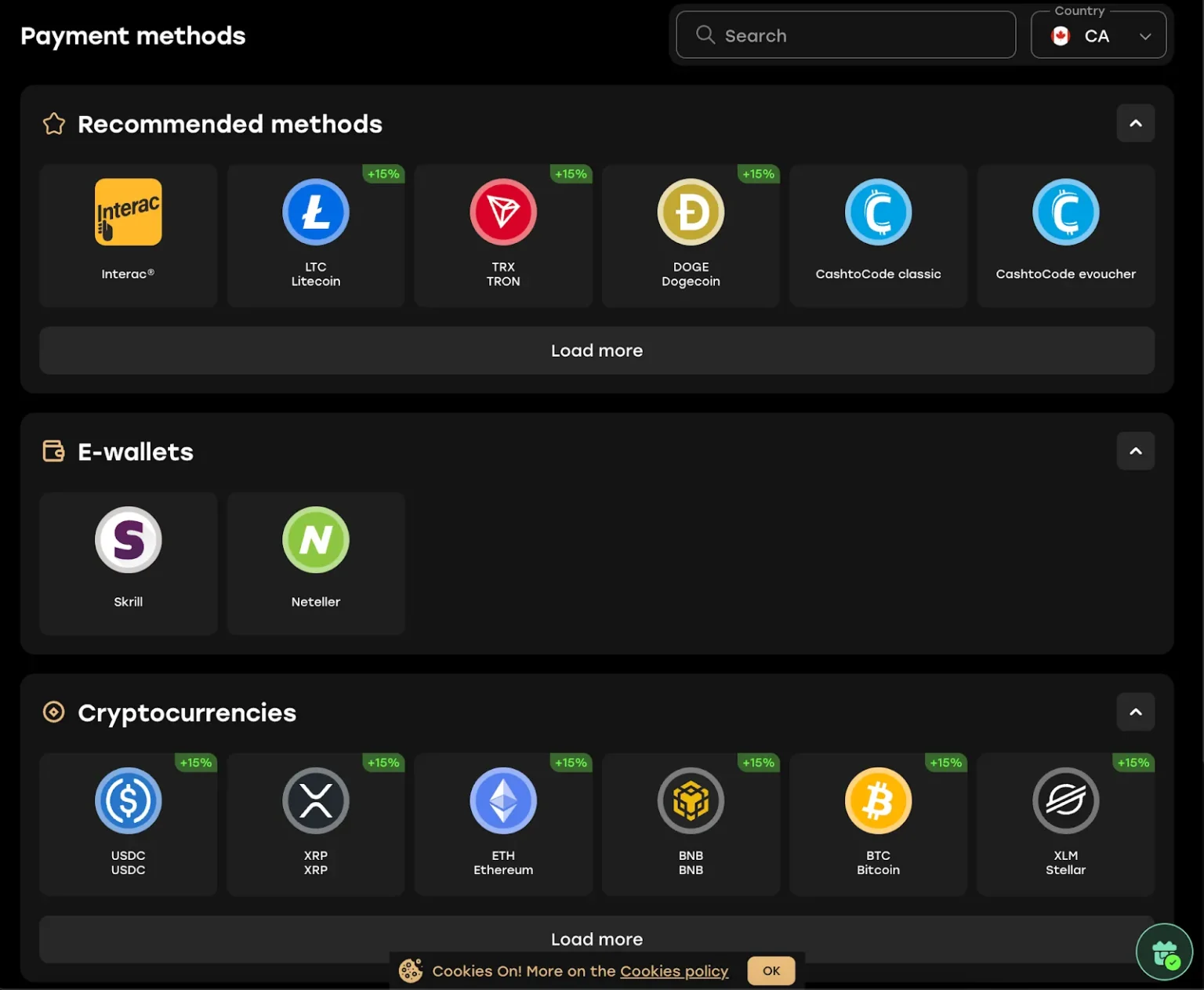 Fairspin deposits and withdrawals