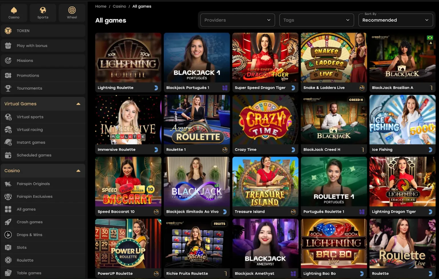 Fairspin live casino